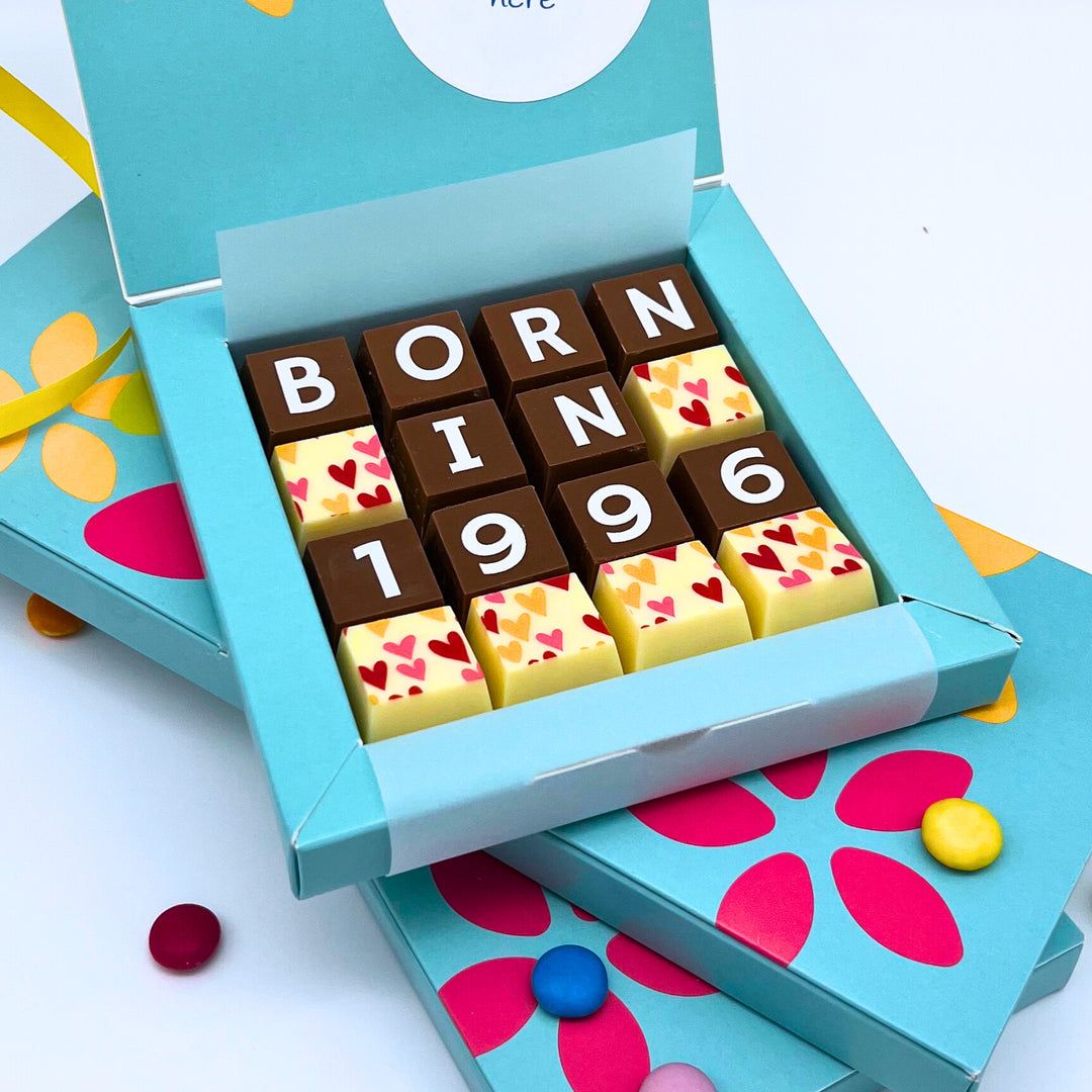 Personalised Year Of Birth Chocolate Birthday Box