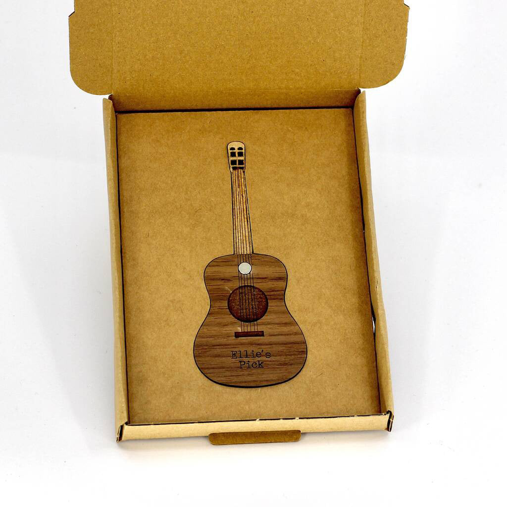 Personalised Mini Wood Guitar Pick Case