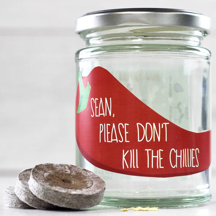 Personalised 'Don't Kill Me' Chilli Jar Grow Kit