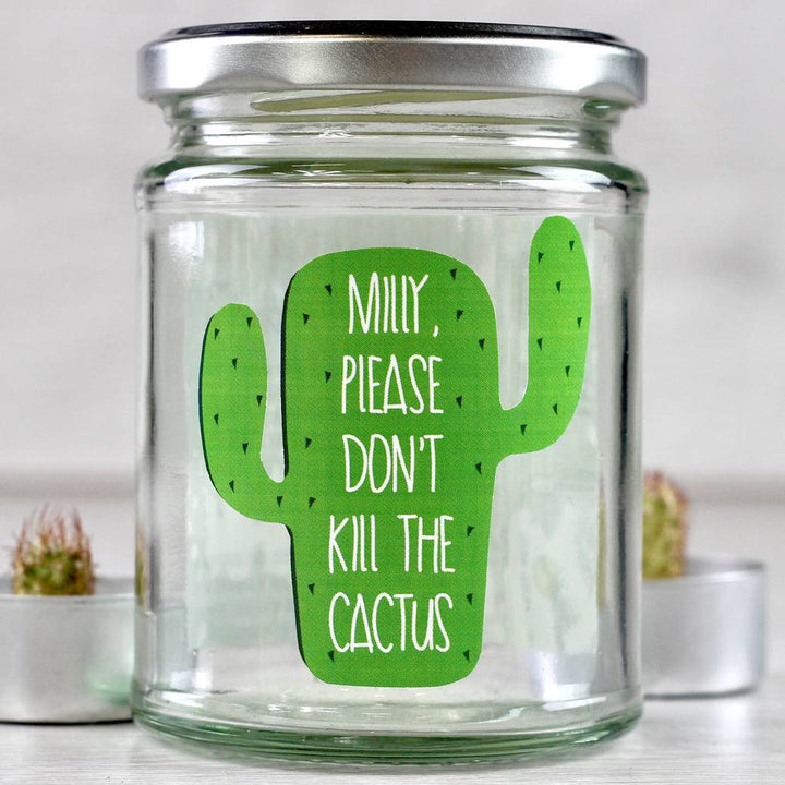 Personalised 'Don't Kill Me' Cactus Jar Grow Kit