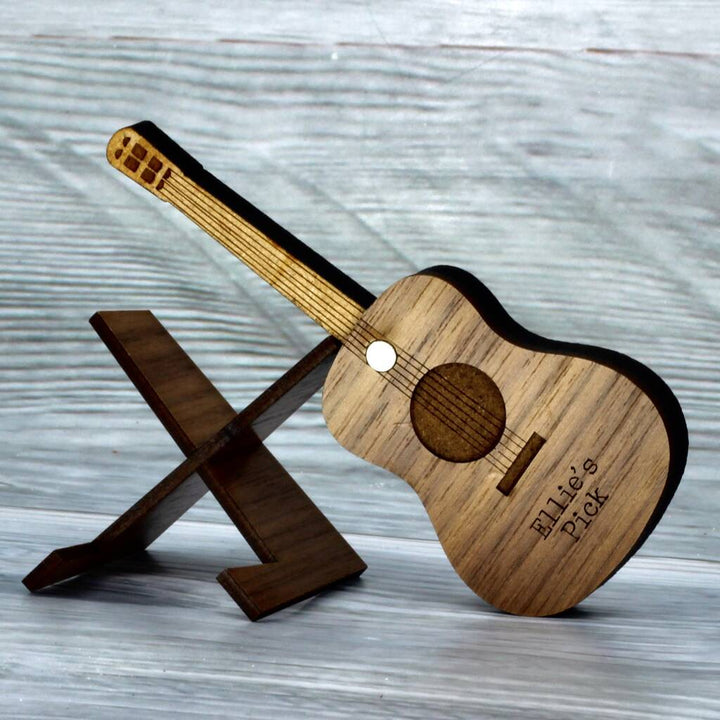 Personalised Mini Wood Guitar Pick Case