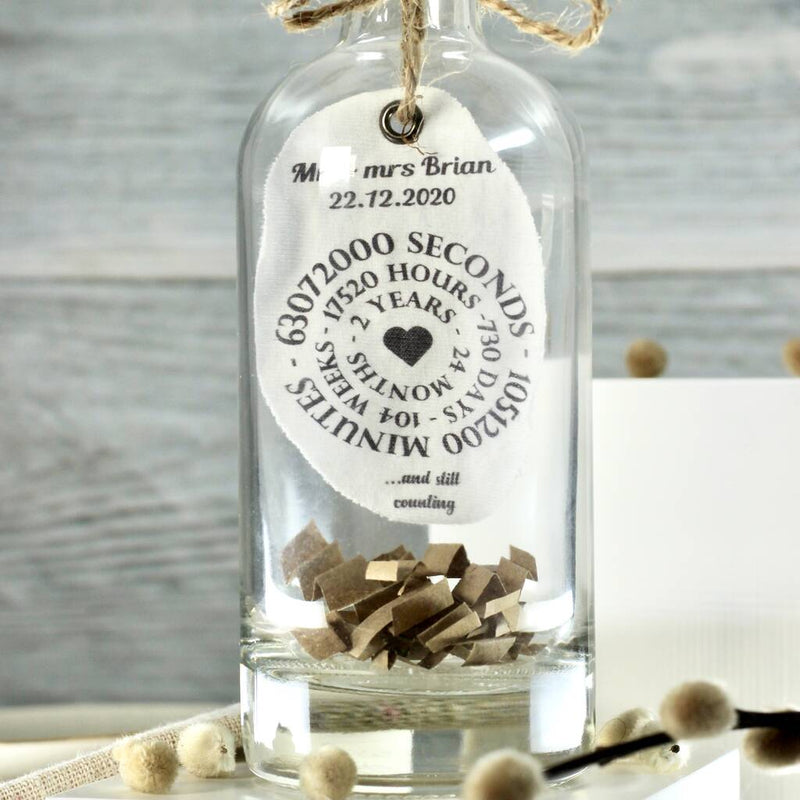 Personalised Cotton Dates In A Bottle
