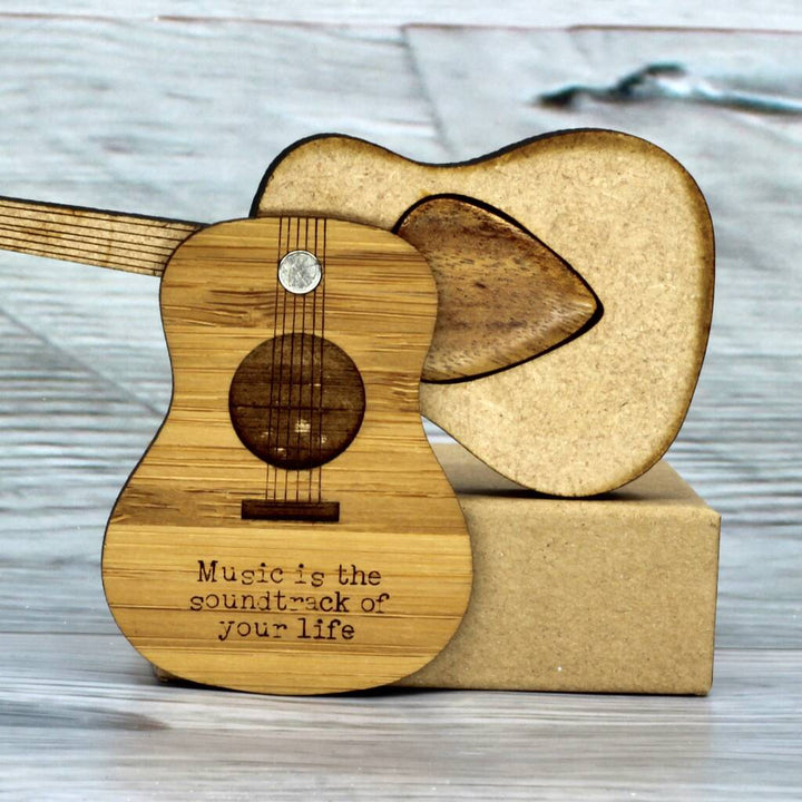 Personalised Mini Wood Guitar Pick Case
