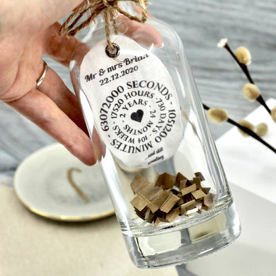Personalised Cotton Dates In A Bottle