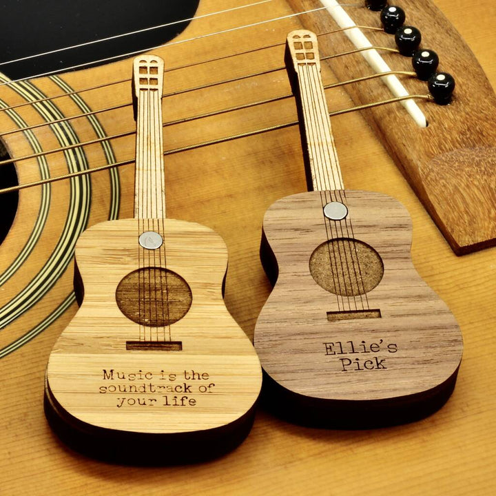 Personalised Mini Wood Guitar Pick Case