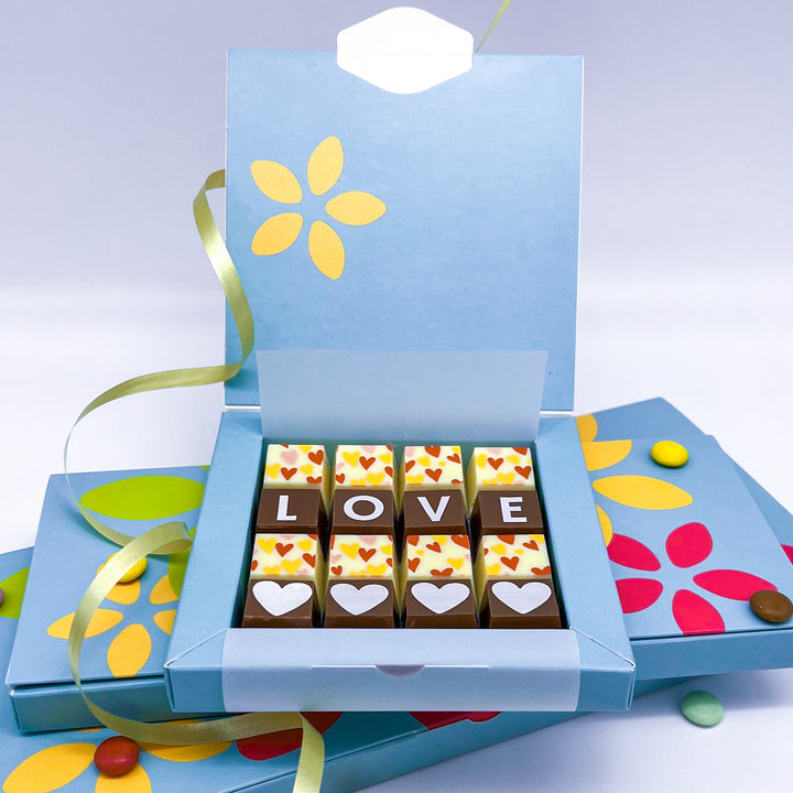 Personalised Love & Hearts Belgian Chocolates