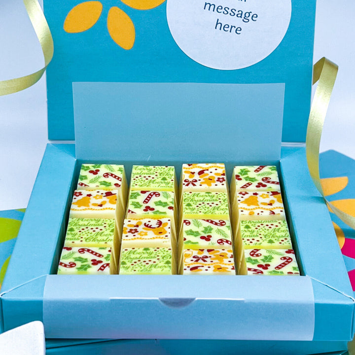 Personalised Belgian White Chocolate Christmas Box