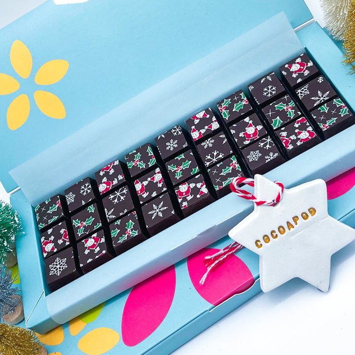 Festive Mosaic Dark Chocolate Gift Box
