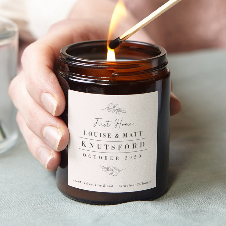 Personalised First Home Candle