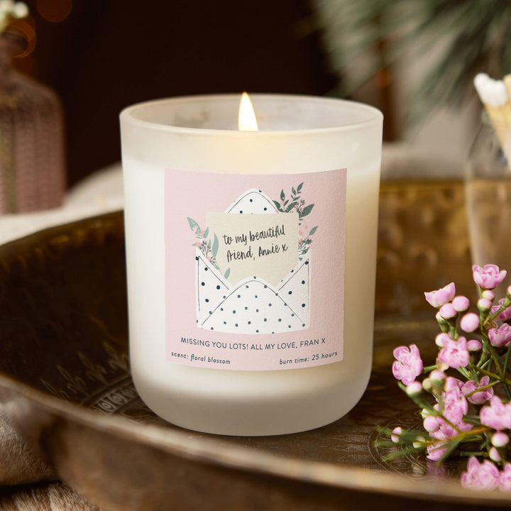 Personalised Friendship Letter Candle