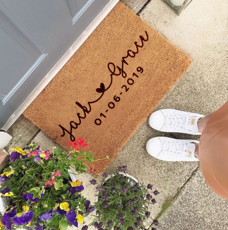 Wedding door mat with Saturday delivery