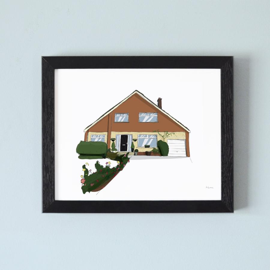 Personalised House Illustration Print