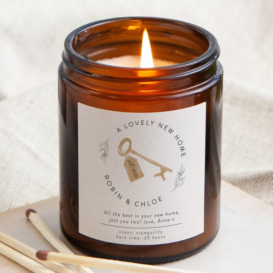 Personalised New Home Key Candle