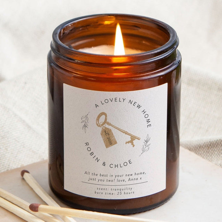 Personalised New Home Key Candle