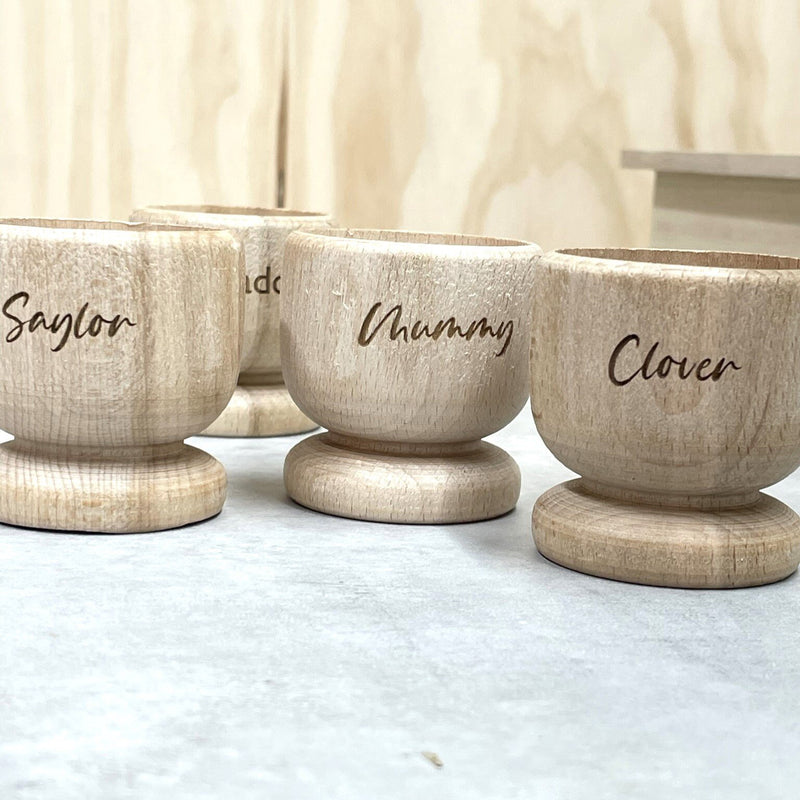 Wooden Egg Cup Set