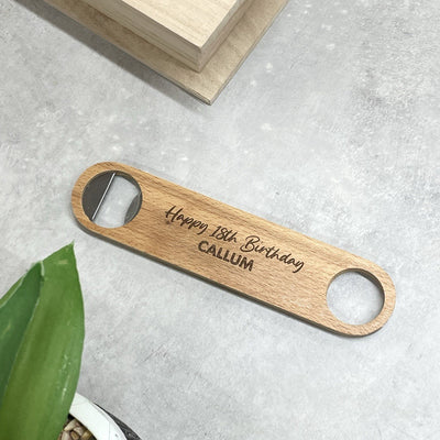 Personalised Wooden Bar Bottle Opener
