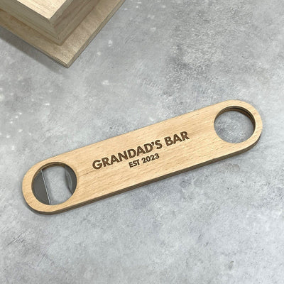 Personalised Wooden Bar Bottle Opener