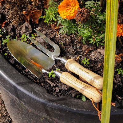 Personalised Stainless Steel Fork and Trowel Set