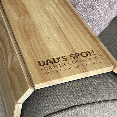 Personalised Wooden Sofa Tray - Gifts for Dad - gifts for the home - wooden tray - personalised giftware - father's day gift -