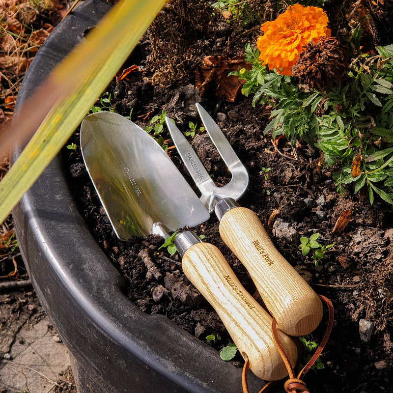 Personalised Stainless Steel Fork and Trowel Set
