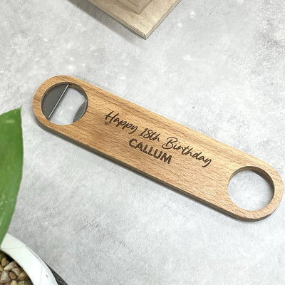 Personalised Wooden Bar Bottle Opener
