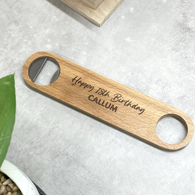 Personalised Wooden Bar Bottle Opener