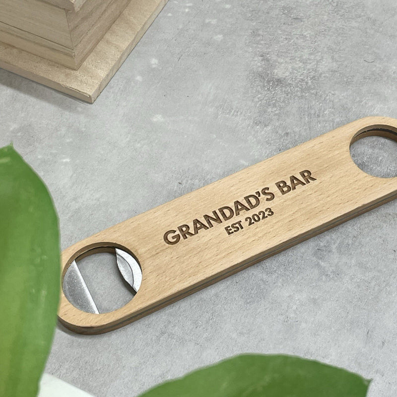 Personalised Wooden Bar Bottle Opener
