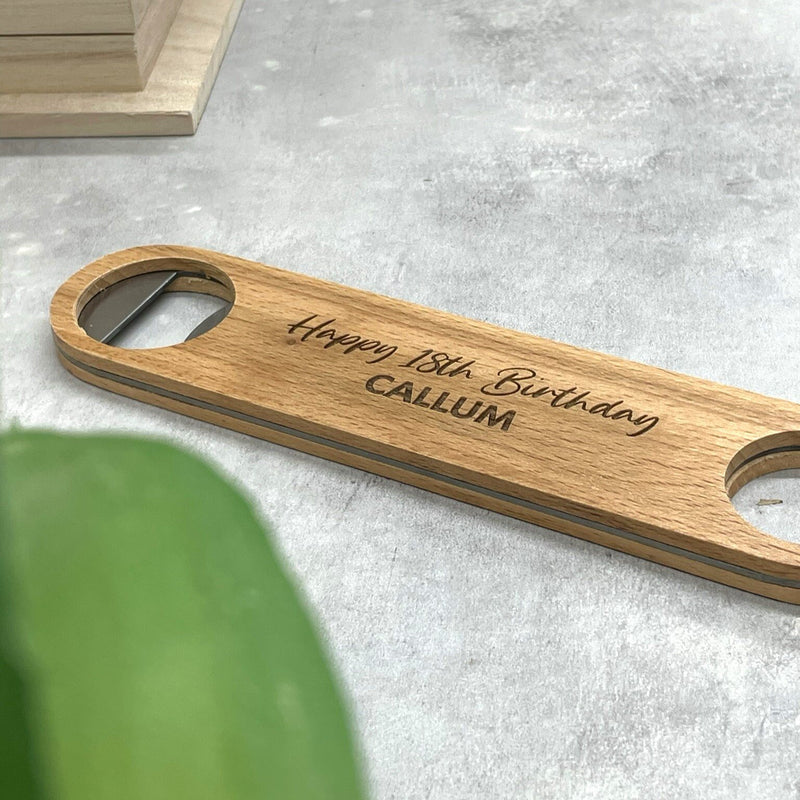 Personalised Wooden Bar Bottle Opener