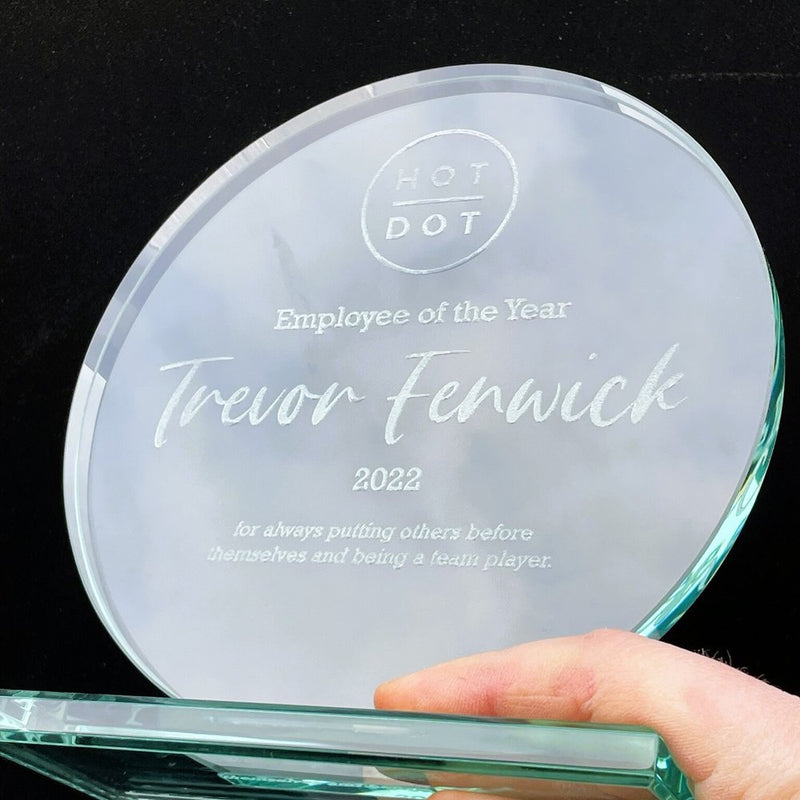 STEM Learning Glass Trophy