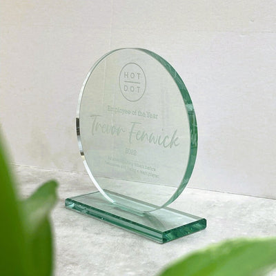 STEM Learning Glass Trophy