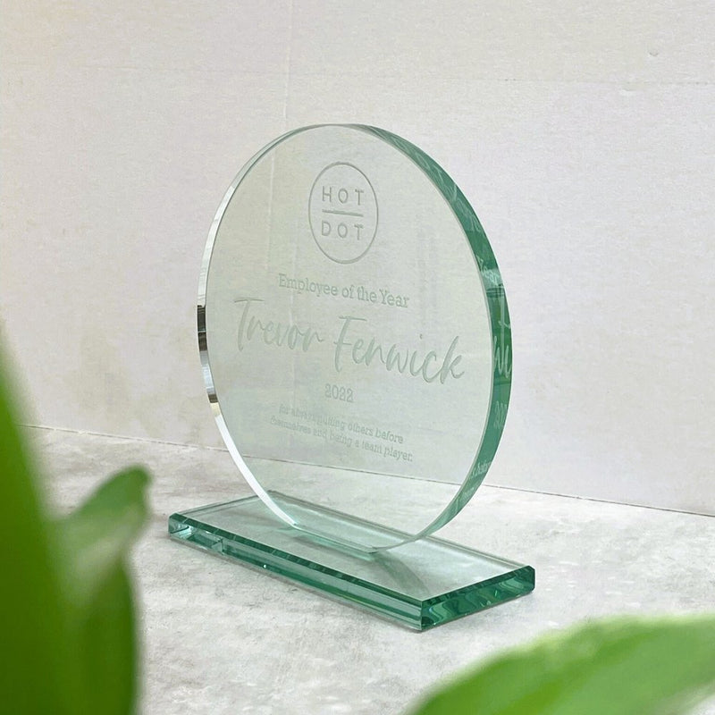 STEM Learning Glass Trophy