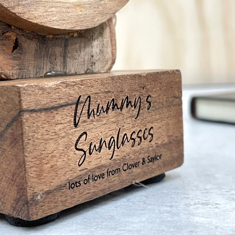Glasses Face Wooden Holder