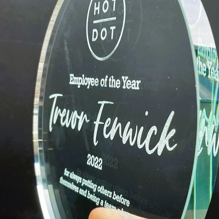STEM Learning Glass Trophy