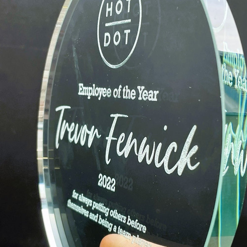 STEM Learning Glass Trophy