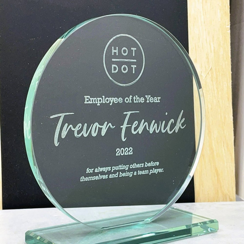 STEM Learning Glass Trophy