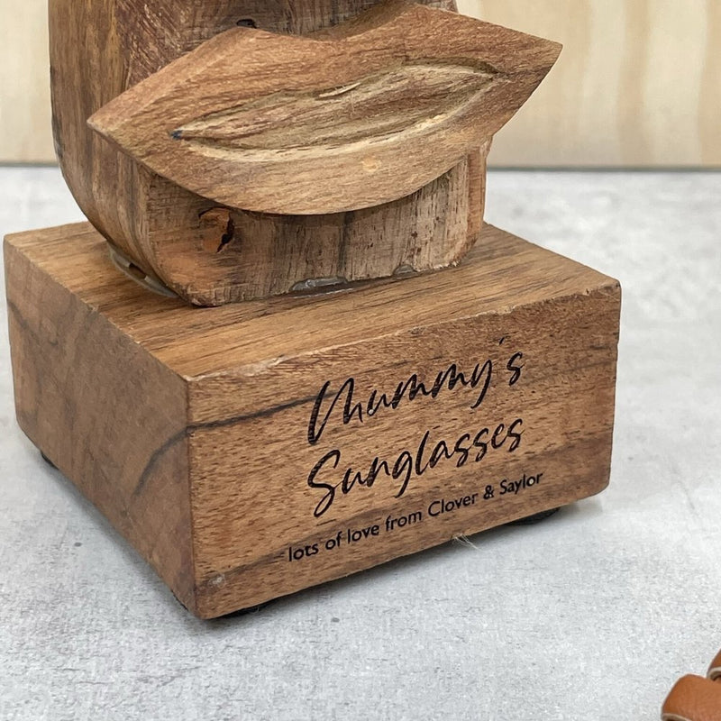 Glasses Face Wooden Holder