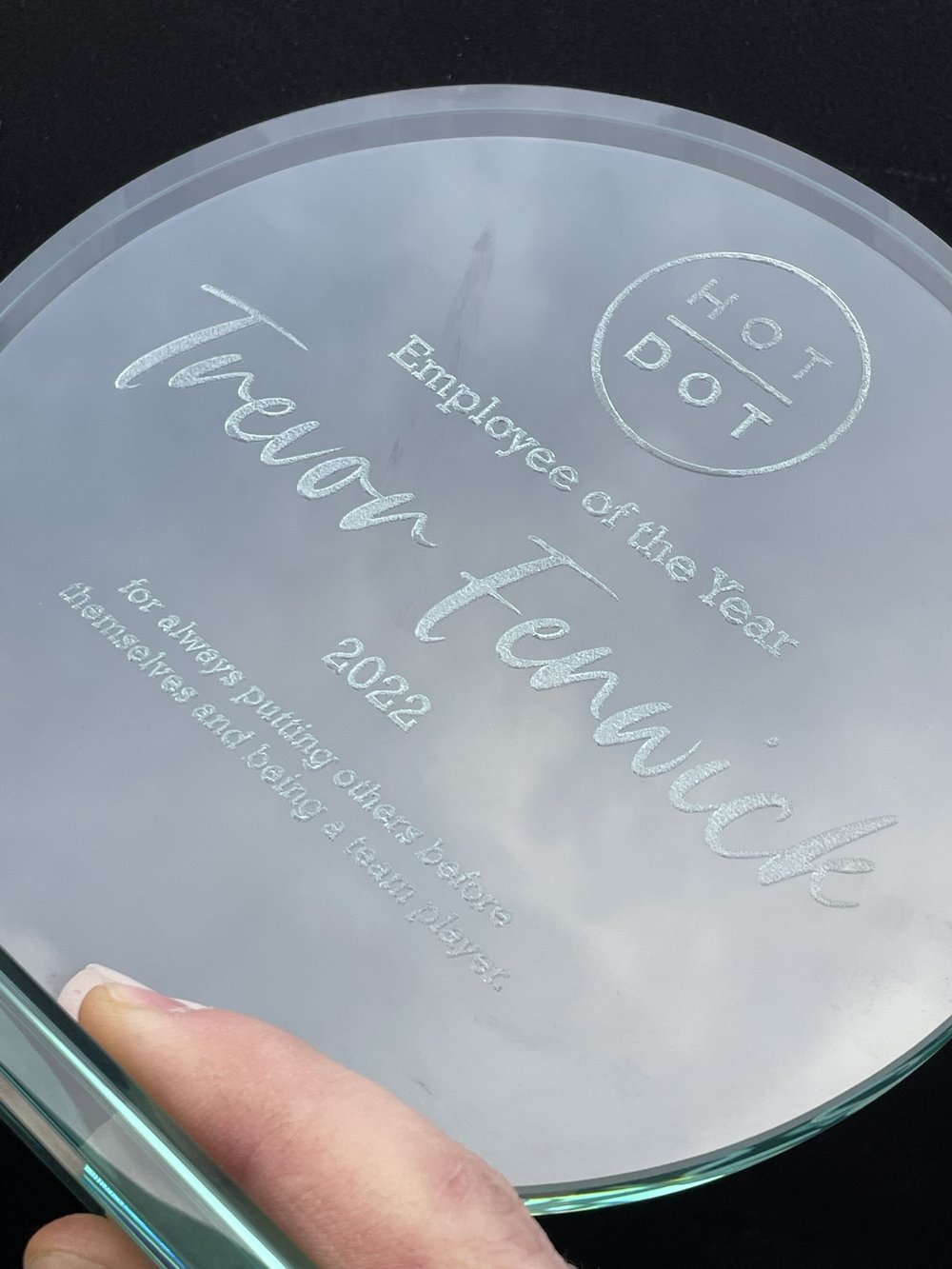 STEM Learning Glass Trophy