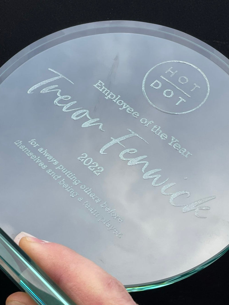 STEM Learning Glass Trophy