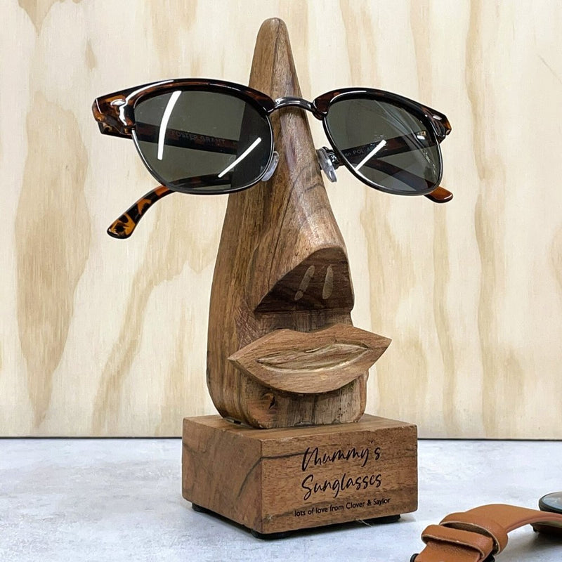 Glasses Face Wooden Holder