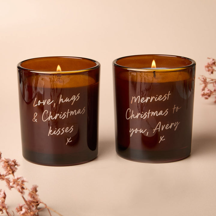Personalised Amber Glass Candle