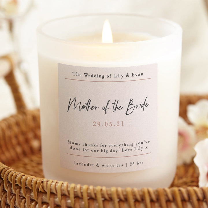 Mother of the Bride Personalised Thank You Candle
