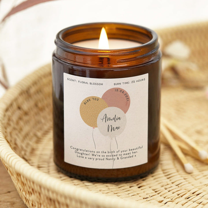 Personalised New Baby Candle for Mum