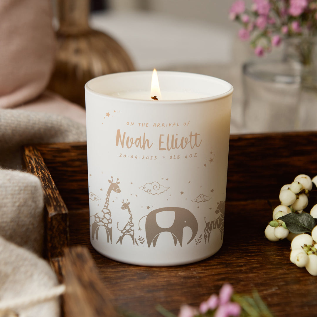 Personalised Baby Arrival Candle Keepsake