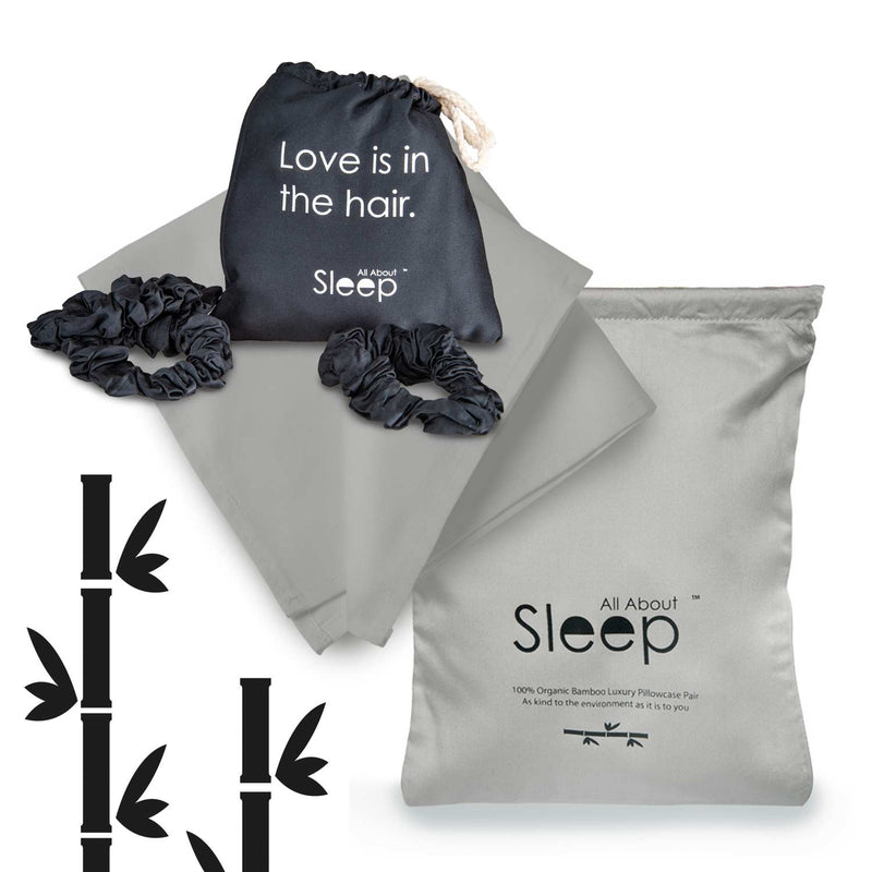Bamboo Hair Scrunchies and Pillowcases Gift Set