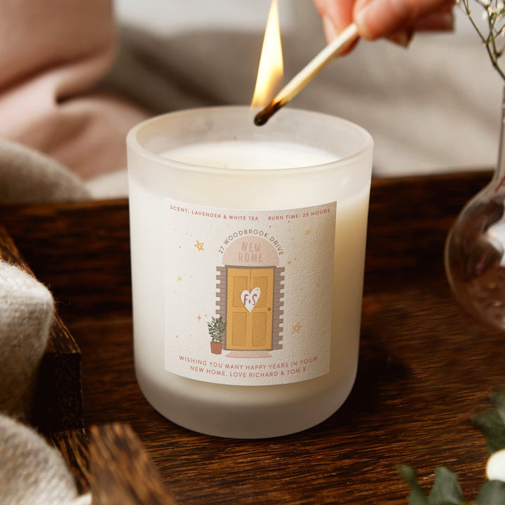 Personalised New Home Door Candle