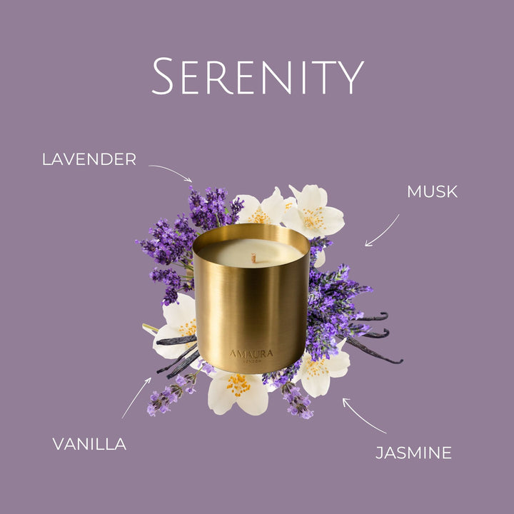 Serenity Luxury Candle with Lavender, Jasmine & Musk