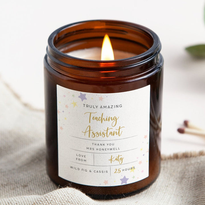 Personalised Thank You Candle for Teaching Assistants