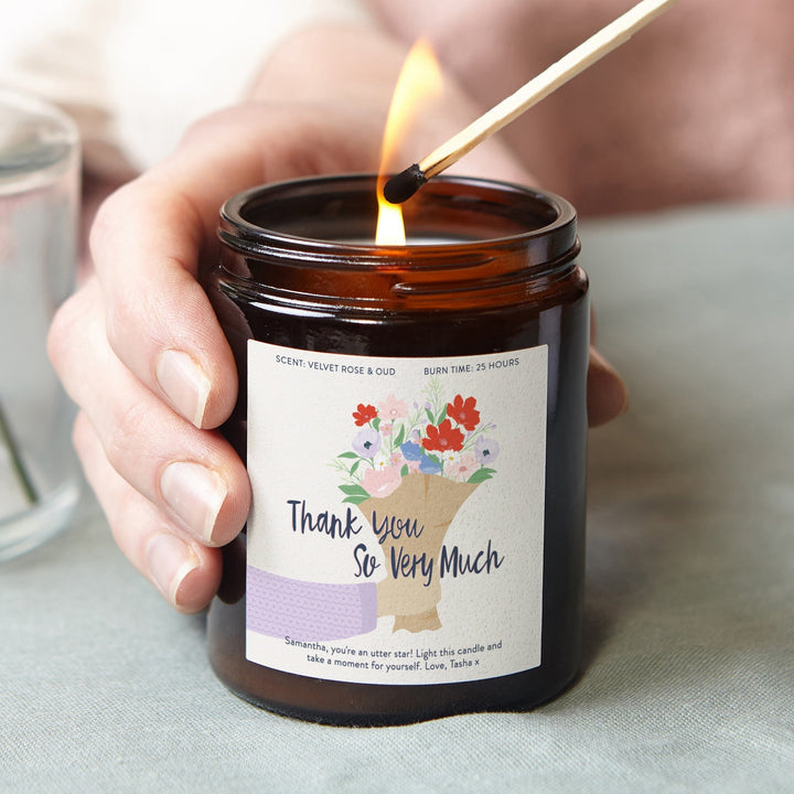 Personalised Thank You Candle
