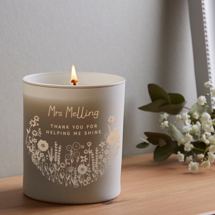 Personalised Thank You Teacher Candle