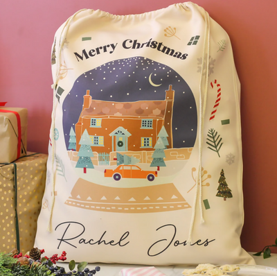 Personalised Snow Globe Christmas Sack